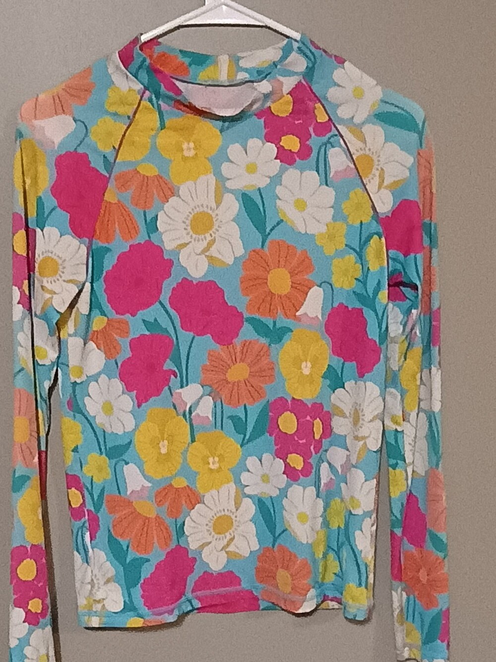 Boden Kids Long Sleeve Floral Rash Guard UPF 40+ 13-14Y